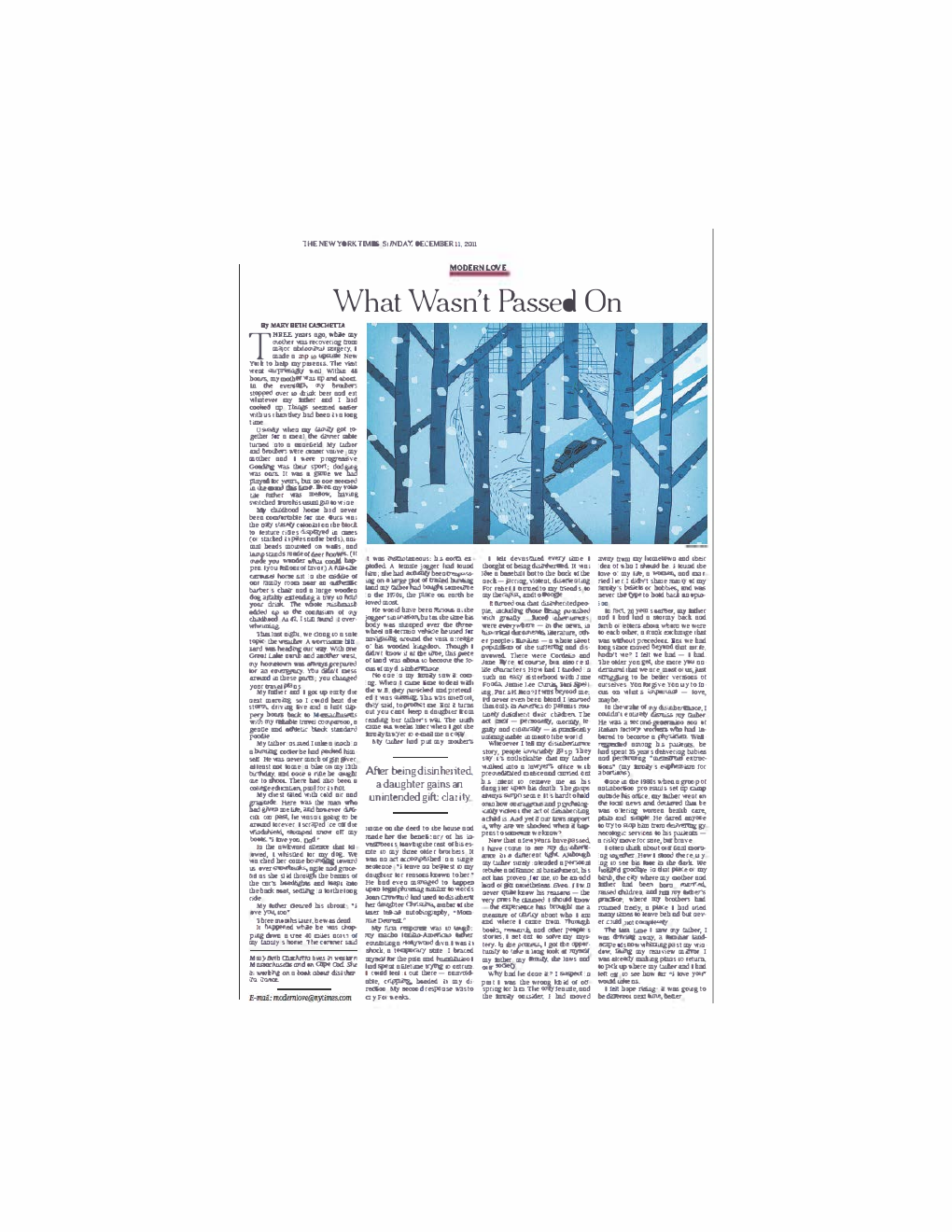 What Wasn’t Passed On in The New York Times